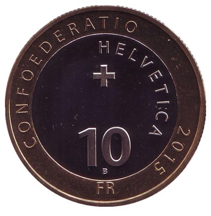 Монета 10 франков. 2015 год, Швейцария. Праздник Альмабтриб. Монета 10 франков. 2015 год, Швейцария. Праздник Альмабтриб.