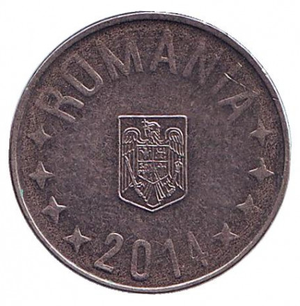 Монета 10 бани. 2014 год, Румыния. Из обращения. Монета 10 бани. 2014 год, Румыния. Из обращения.