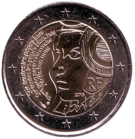 Монета 2 евро. 2015 год, Франция. 225-летие Фестиваля Федерации. Монета 2 евро. 2015 год, Франция. 225-летие Фестиваля Федерации.