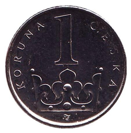 Монета 1 крона. 2016 год, Чехия. UNC.