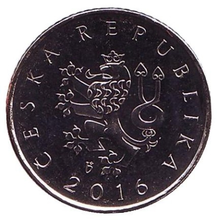 Монета 1 крона. 2016 год, Чехия. UNC. Монета 1 крона. 2016 год, Чехия. UNC.