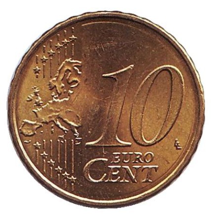 Монета 10 центов. 2012 год, Испания.