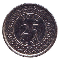 Монета 25 центов. 2012 год, Суринам.