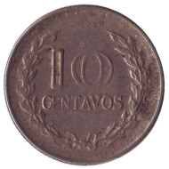 Монета 10 сентаво. 1970 год, Колумбия. Монета 10 сентаво. 1970 год, Колумбия.