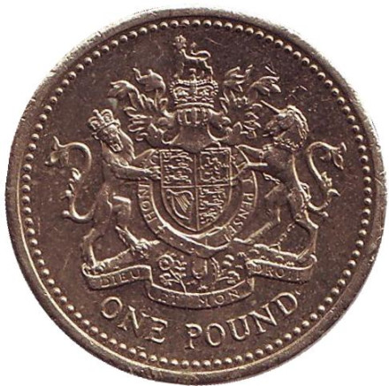 Монета 1 фунт. 2008 год, Великобритания. Старый тип.