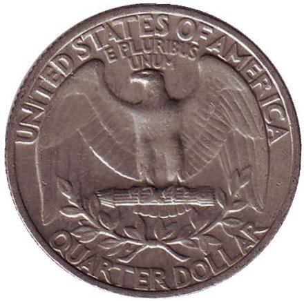 Монета 25 центов. 1971 год, США. Вашингтон. Монета 25 центов. 1971 год, США. Вашингтон.