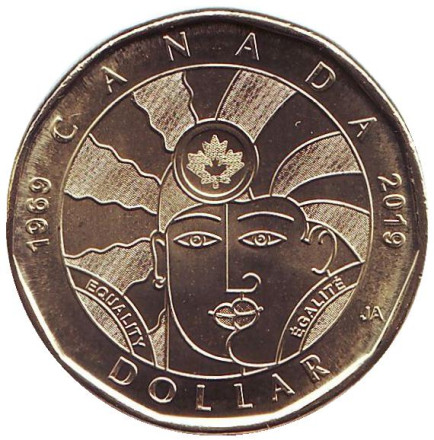 Монета 1 доллар. 2019 год, Канада. "Равенство". 50 лет декриминализации гомосексуализма в Канаде.