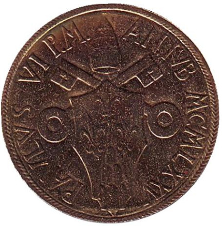 Монета 20 лир. 1975 год, Ватикан. Лето Господне. Вера мужчин в Господа. Монета 20 лир. 1975 год, Ватикан. Лето Господне. Вера мужчин в Господа.