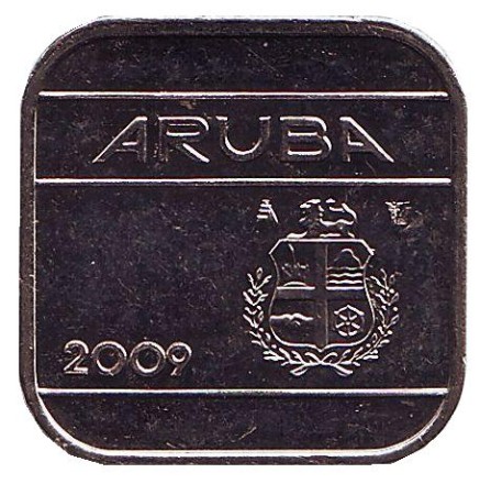 Монета 50 центов, 2009 год, Аруба.