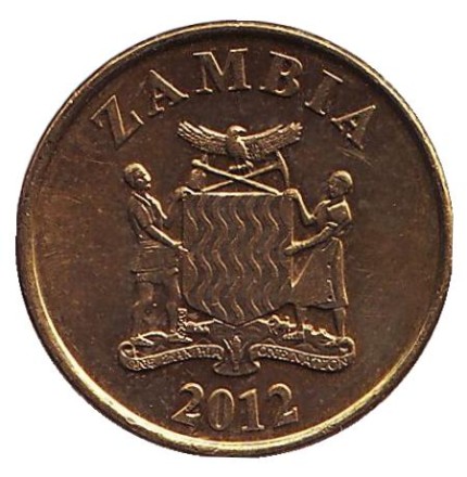 Монета 10 нгве. 2012 год, Замбия. Западная канна - африканская антилопа.