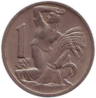 Монета 1 крона. 1937 год, Чехословакия.