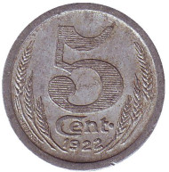 Монета 5 сантимов. 1922 год, Франция. Токен департамента Эр и Луар (Eure-et-Loir).