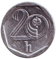 Монета 20 геллеров. 1999 год, Чехия. Монета 20 геллеров. 1999 год, Чехия.