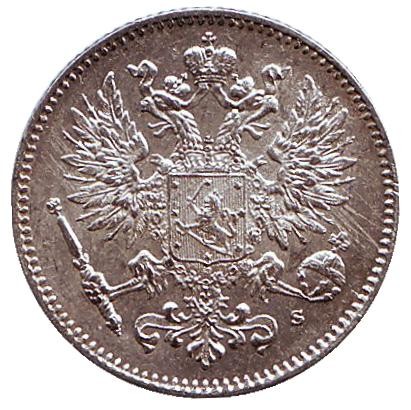 Монета 50 пенни. 1915 год, Великое княжество Финляндское.