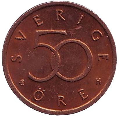 Монета 50 эре. 2004 год, Швеция.
