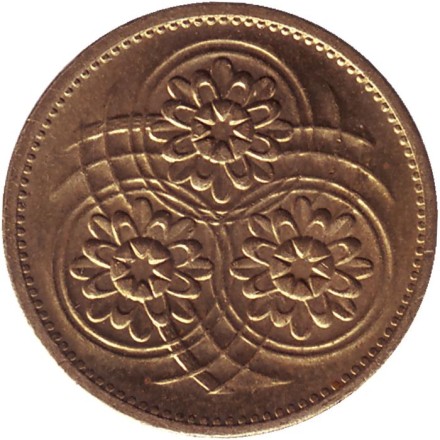 Монета 5 центов. 1991 год, Гайана. Лотос. Монета 5 центов. 1991 год, Гайана. Лотос.