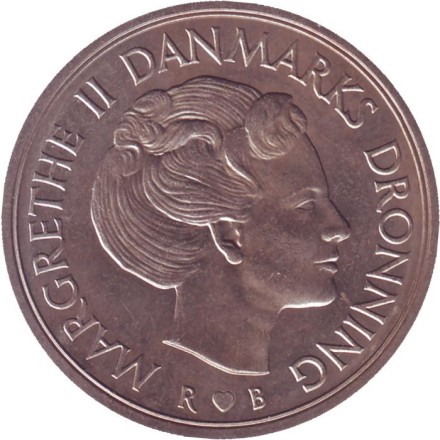 Монета 5 крон. 1986 год, Дания. Монета 5 крон. 1986 год, Дания.