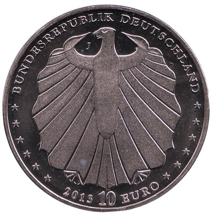 Монета 10 евро. 2013 год, Германия. Белоснежка. "Сказки братьев Гримм".