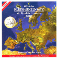 Набор монет евро (8 штук). 2008 год, Австрия. В буклете. Набор монет евро (8 штук). 2008 год, Австрия. В буклете.