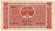 Банкнота 10 марок. 1945 год, Финляндия. Банкнота 10 марок. 1945 год, Финляндия.