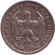 Монета 1 рейхсмарка. 1934 год, Германия (Третий Рейх). (E). Монета 1 рейхсмарка. 1934 год, Германия (Третий Рейх). (E).