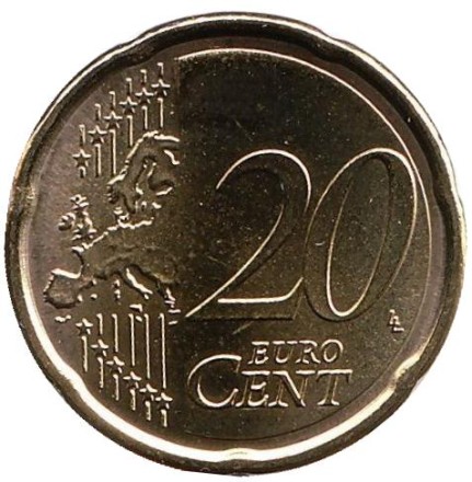 Монета 20 центов. 2018 год, Сан-Марино. Монета 20 центов. 2018 год, Сан-Марино.