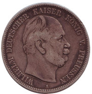 Монета 5 марок. 1874 год, Германская империя. Пруссия. Монета 5 марок. 1874 год, Германская империя. Пруссия.