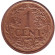 Монета 1 цент. 1957 год, Суринам.