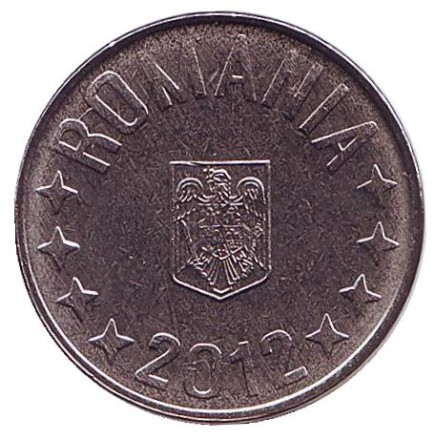 Монета 10 бани. 2012 год, Румыния. UNC. Монета 10 бани. 2012 год, Румыния. UNC.