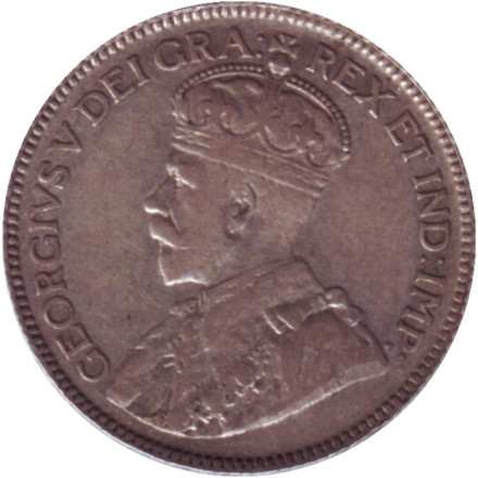 Монета 25 центов. 1929 год, Канада.