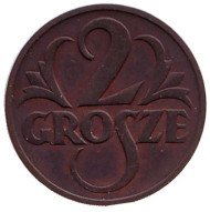 Монета 2 гроша. 1925 год, Польша. Монета 2 гроша. 1925 год, Польша.