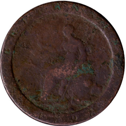 Монета 1 пенни. 1797 год, Великобритания.