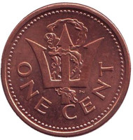 Монета 1 цент. 2007 год, Барбадос. Монета 1 цент. 2007 год, Барбадос.