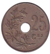 Монета 25 сантимов. 1922 год, Бельгия. (Belgique)  Монета 25 сантимов. 1922 год, Бельгия. (Belgique)