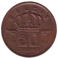 Монета 50 сантимов. 1965 год, Бельгия. (Belgie) Монета 50 сантимов. 1965 год, Бельгия. (Belgie)
