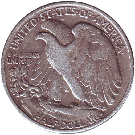 Монета 50 центов. 1942 год (P), США. Шагающая свобода. Монета 50 центов. 1942 год (P), США. Шагающая свобода.