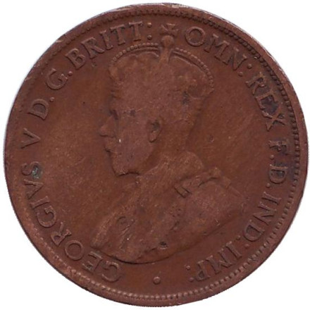 Монета 1/2 пенни. 1919 год, Австралия.