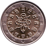 Монета 2 евро. 2004 год, Португалия. Монета 2 евро. 2004 год, Португалия.