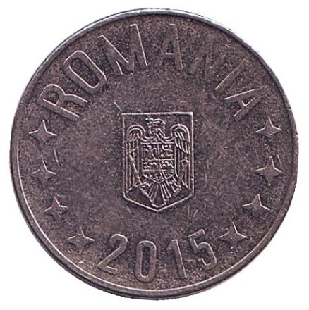 Монета 10 бани. 2015 год, Румыния. Из обращения. Монета 10 бани. 2015 год, Румыния. Из обращения.