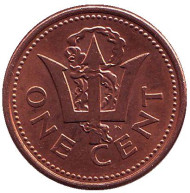 Монета 1 цент. 1995 год, Барбадос. Монета 1 цент. 1995 год, Барбадос.