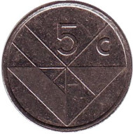 Монета 5 центов. 1988 год, Аруба. Монета 5 центов. 1988 год, Аруба.