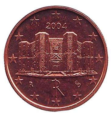 Монета 1 цент. 2004 год, Италия.