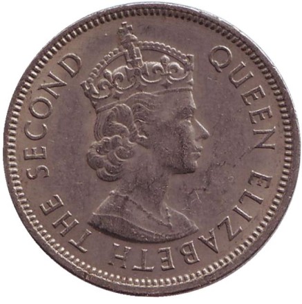 Монета 50 центов, 1972 год, Гонконг.