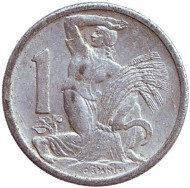 Монета 1 крона. 1950 год, Чехословакия. Монета 1 крона. 1950 год, Чехословакия.