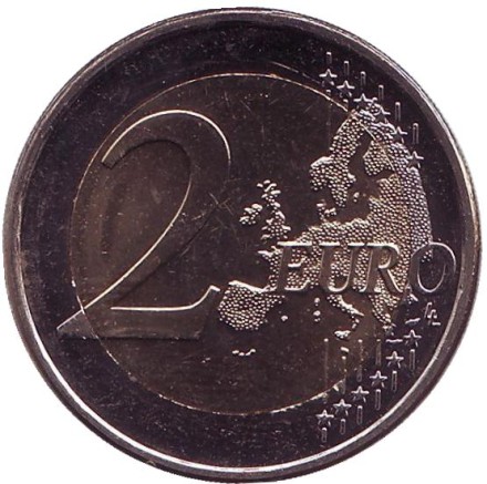 Монета 2 евро. 2008 год, Кипр. Монета 2 евро. 2008 год, Кипр.