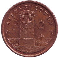Монета 2 пенса. 2009 год, Остров Мэн. Башня Альберта. Монета 2 пенса. 2009 год, Остров Мэн. Башня Альберта.