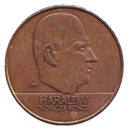 Монета 20 крон. 2000 год, Норвегия. Ладья викингов. Монета 20 крон. 2000 год, Норвегия. Ладья викингов.