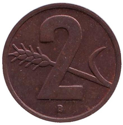 Монета 2 раппена. 1955 год, Швейцария.