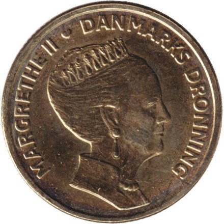 Монета 20 крон. 2020 год, Дания. 80 лет со дня рождения Королевы Маргрете II. Монета 20 крон. 2020 год, Дания. 80 лет со дня рождения Королевы Маргрете II.