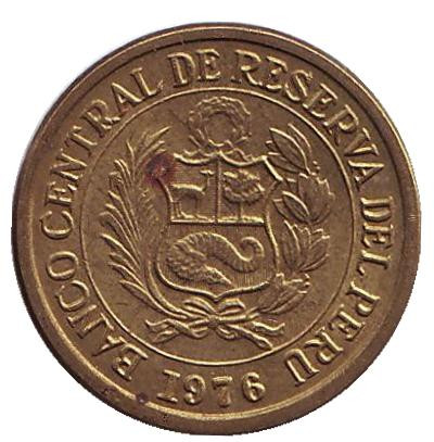 Монета 1/2 соля. 1976 год, Перу.